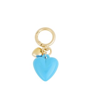 Blauw hartjes sleutelhanger