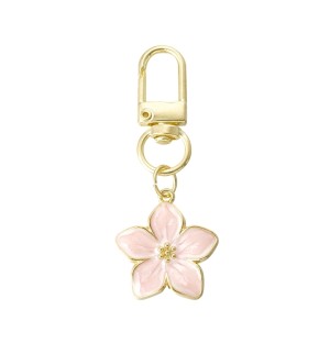 Licht roze bloem sleutelhanger 