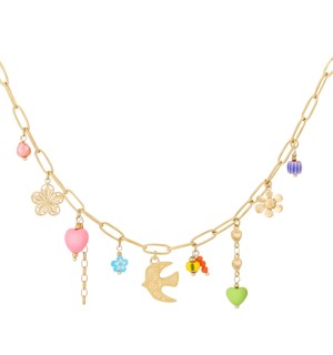 Gouden bedoel ketting vogel