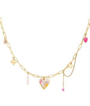 Gouden bedel ketting hartje
