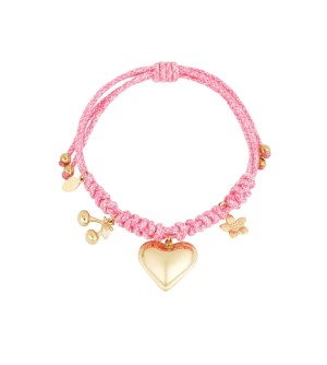 Roze hartjes armband