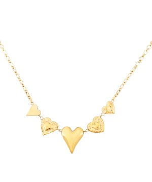 Gouden hartjes ketting 