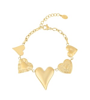Gouden hartjes armband 