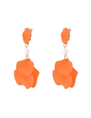 Oranje bloem hang oorbellen