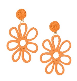 Oranje bloem oorbellen 