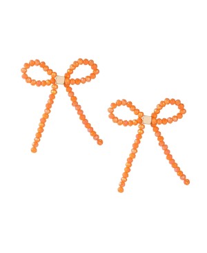 Oranje strik oorbellen 