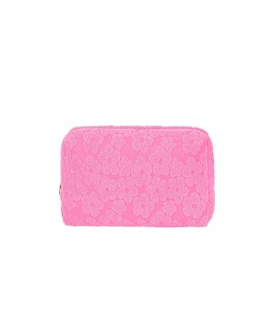 Roze make-up tasje bloemetjes