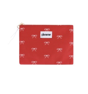 Rood make-up tasje met wit strikje