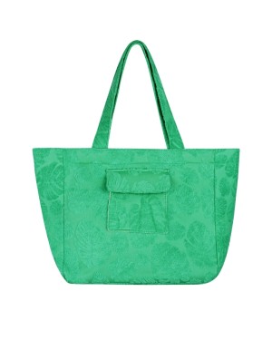 Grote groene schoudertas met palmblad