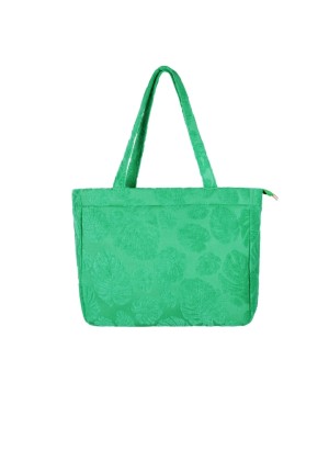 Kleine groene schoudertas met palmbladen