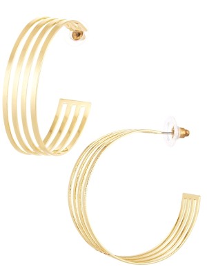 Oorbellen drie ringen, goud. 